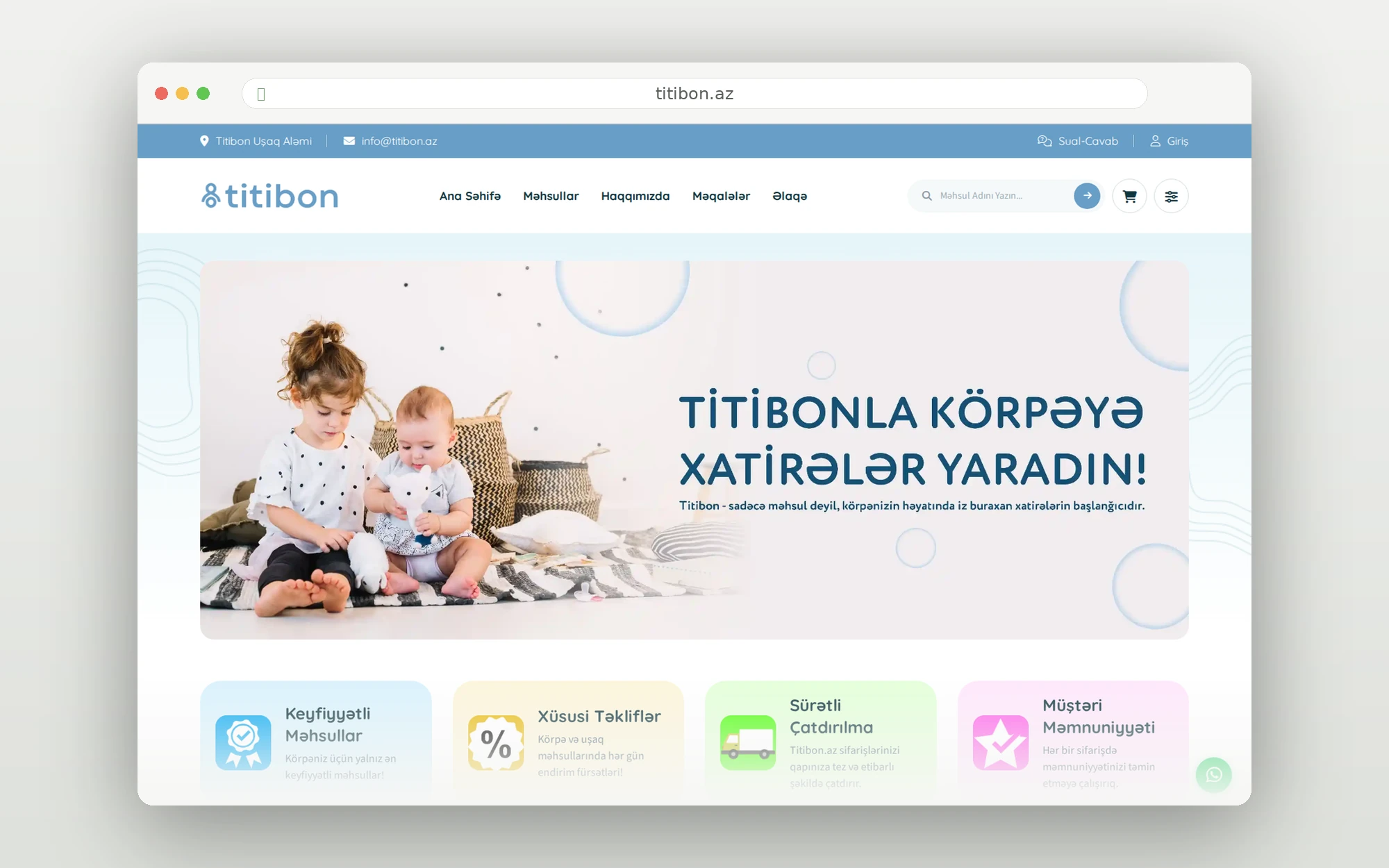 Titibon.az ana səhifəsi